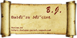Balázs Jácint névjegykártya