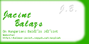 jacint balazs business card